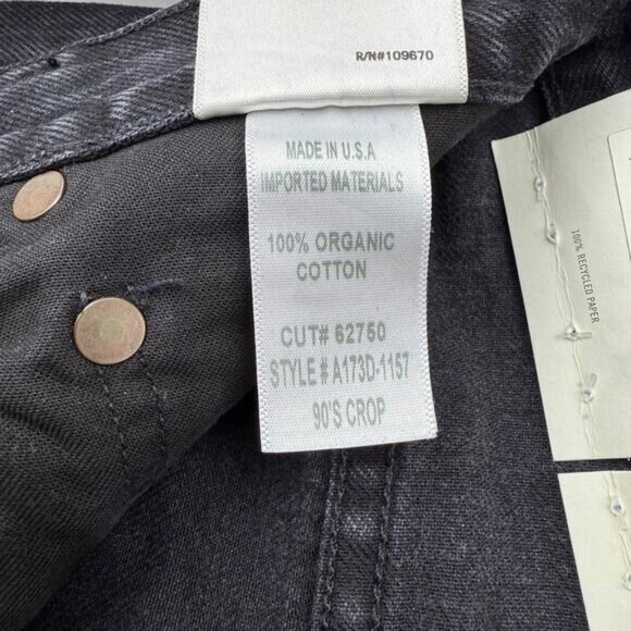 NWT AGOLDE '90s Crop Mid Rise Jean In Bauhaus Size 22 Made In USA - Picture 10 of 12